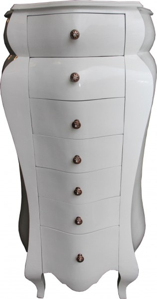 Barock Kommode Weiss 131 x 68 x 46 cm - Antik Stil