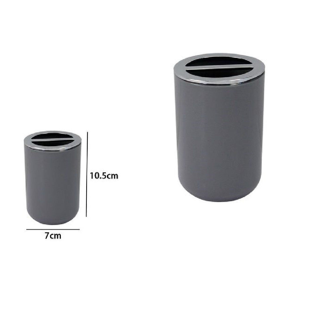 Accesorios de vidrio para soporte de taza Baño 2 agujeros Grey Silver contenedor 79893