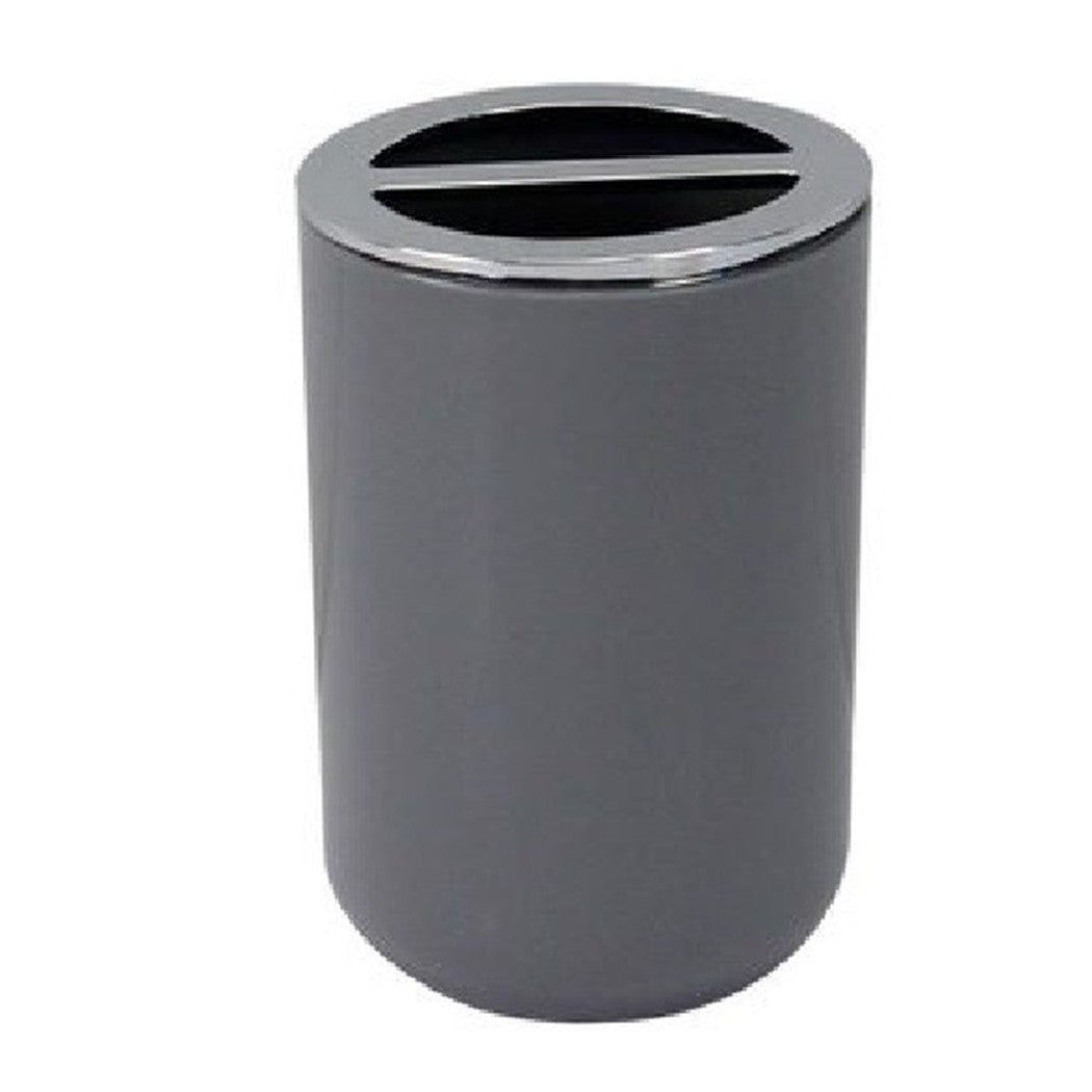 Accesorios de vidrio para soporte de taza Baño 2 agujeros Grey Silver contenedor 79893