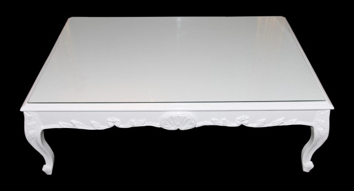 Barock Couchtisch Weiß 120 x 85 cm - Couchtisch - Wohnzimmer Tisch - Limited Edition