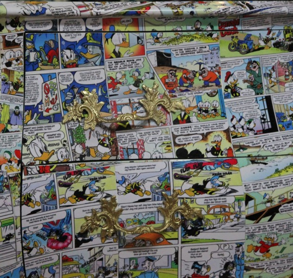 Barock Kommode Comic Design 130 cm, Mod3 - Handgefertigt aus Massivholz - Limited Edition