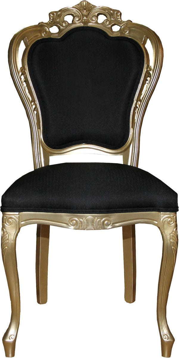 Barock Luxus Esszimmerset Schwarz/Gold - Barock Esstisch + 6 Stühle - Luxus Qualität - Limited Edition