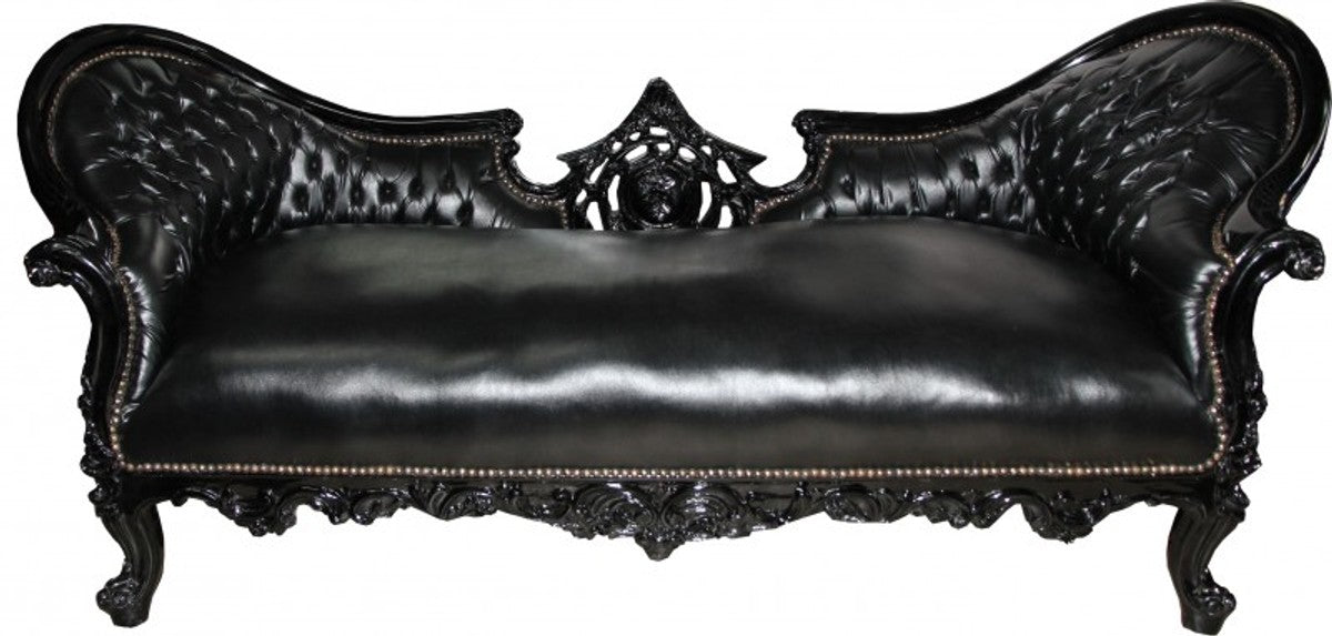 Barock Sofa Vampire Schwarz/Schwarz - Limited Edition - Lounge Couch