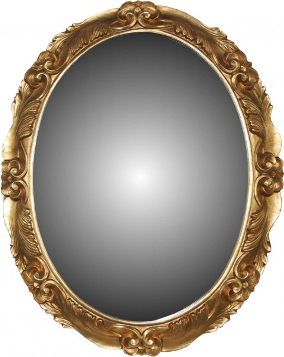 Barock Wandspiegel aus Italien Gold Oval B 101 cm, H 81 cm - Edel & Prunkvoll