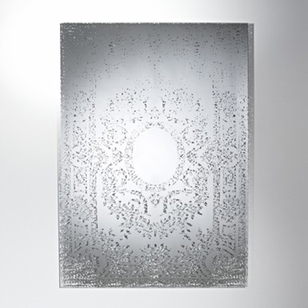 Art Deco Vintage Wandspiegel Antik Stil Silber 101 x 142 cm - versilbertes Glas - Kunstspiegel