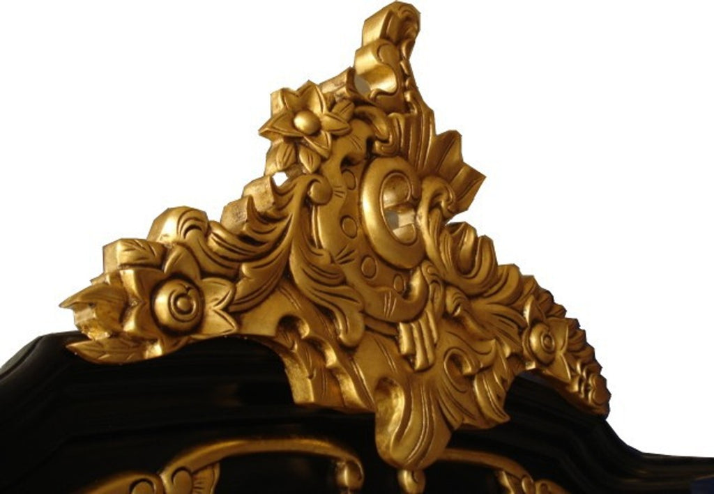 Barock Kleiderschrank Schwarz / Gold - Schlafzimmer Schrank im Barockstil - Handgefertigte Barock Schlafzimmer Möbel