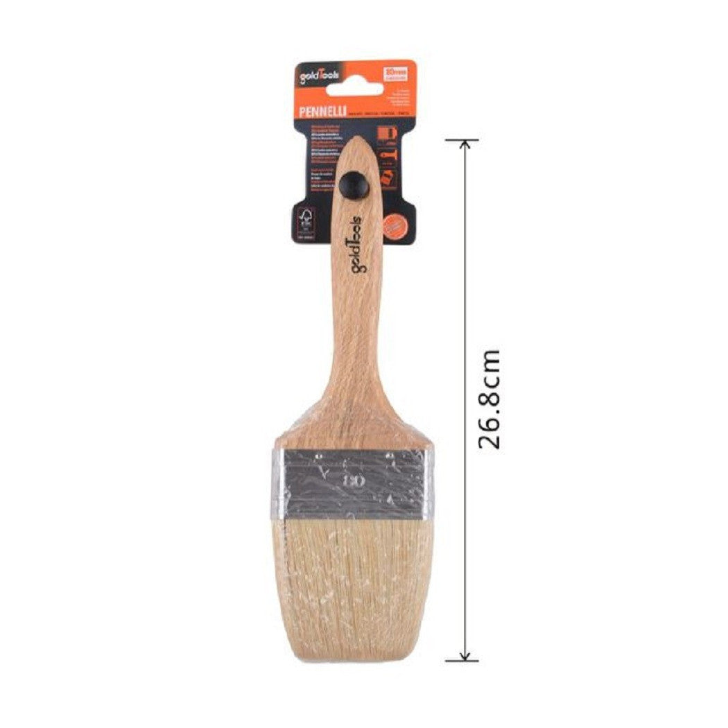 Cepillo plano 26.8 cm con mango de madera cerdas suaves pintura pintura 90208