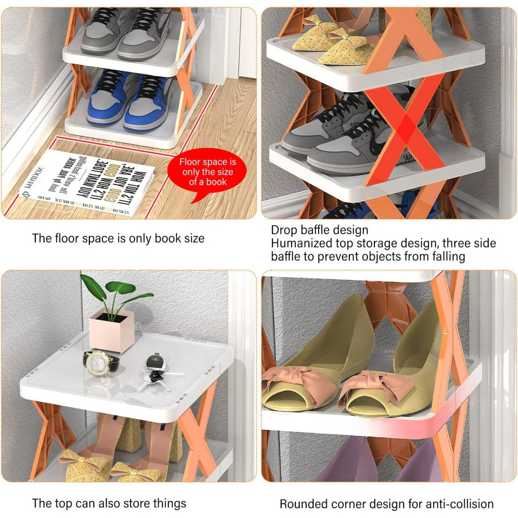 Organizador de la casa de Scarp vertical Montaje rápido 7 niveles Estante plegable