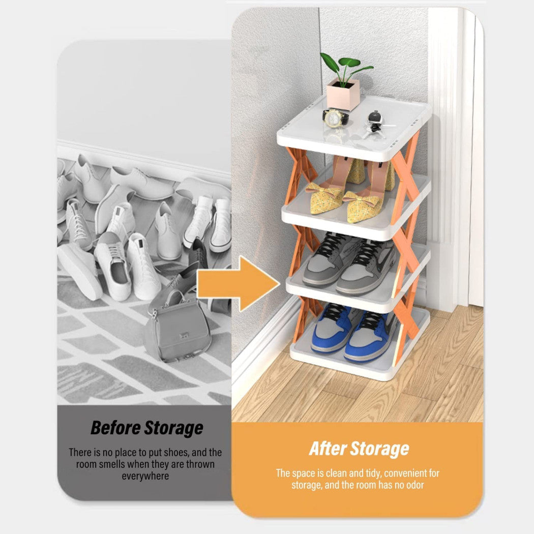 Organizador de la casa de Scarp vertical Montaje rápido 7 niveles Estante plegable