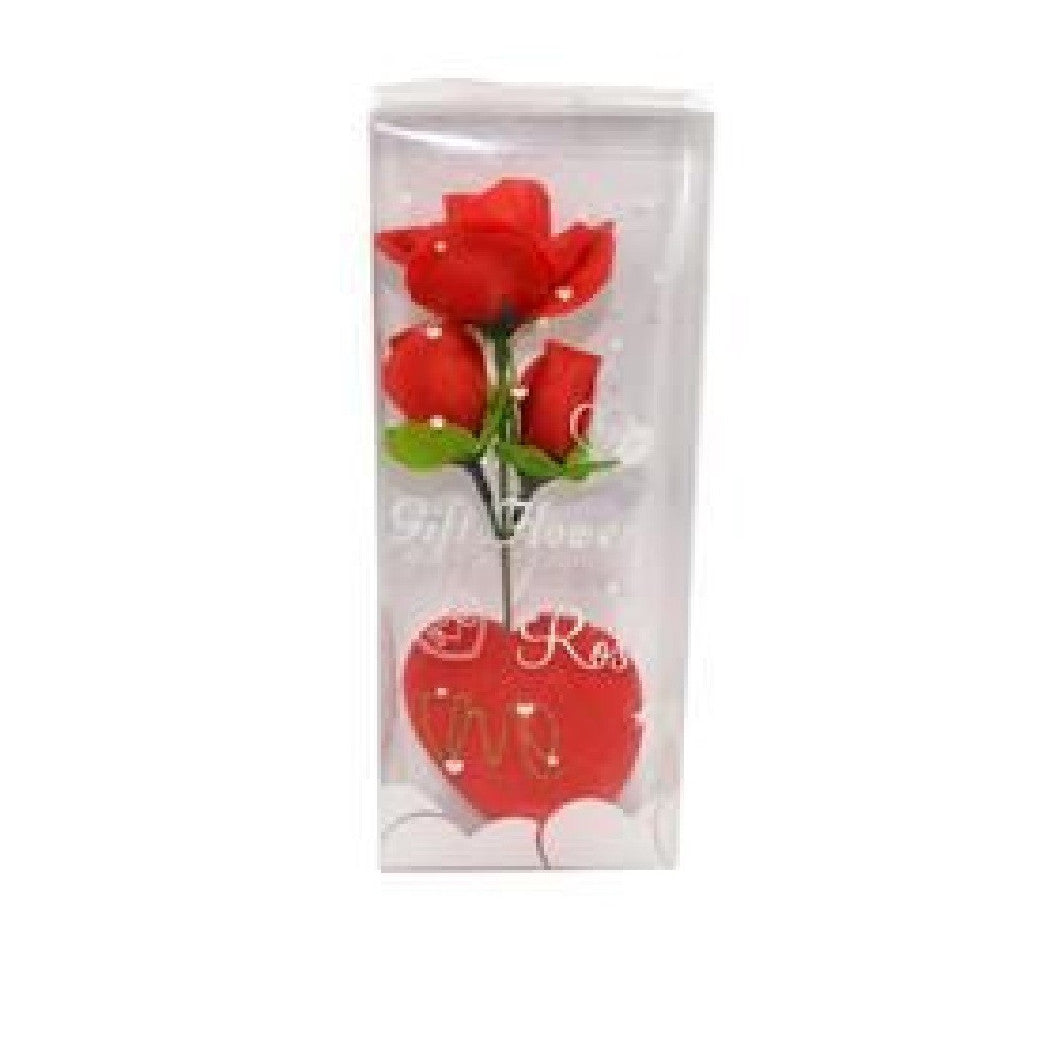 Rosa roja artificial con caja de regalo de oso corazón para el día de San Valentín 3 Mod Culo