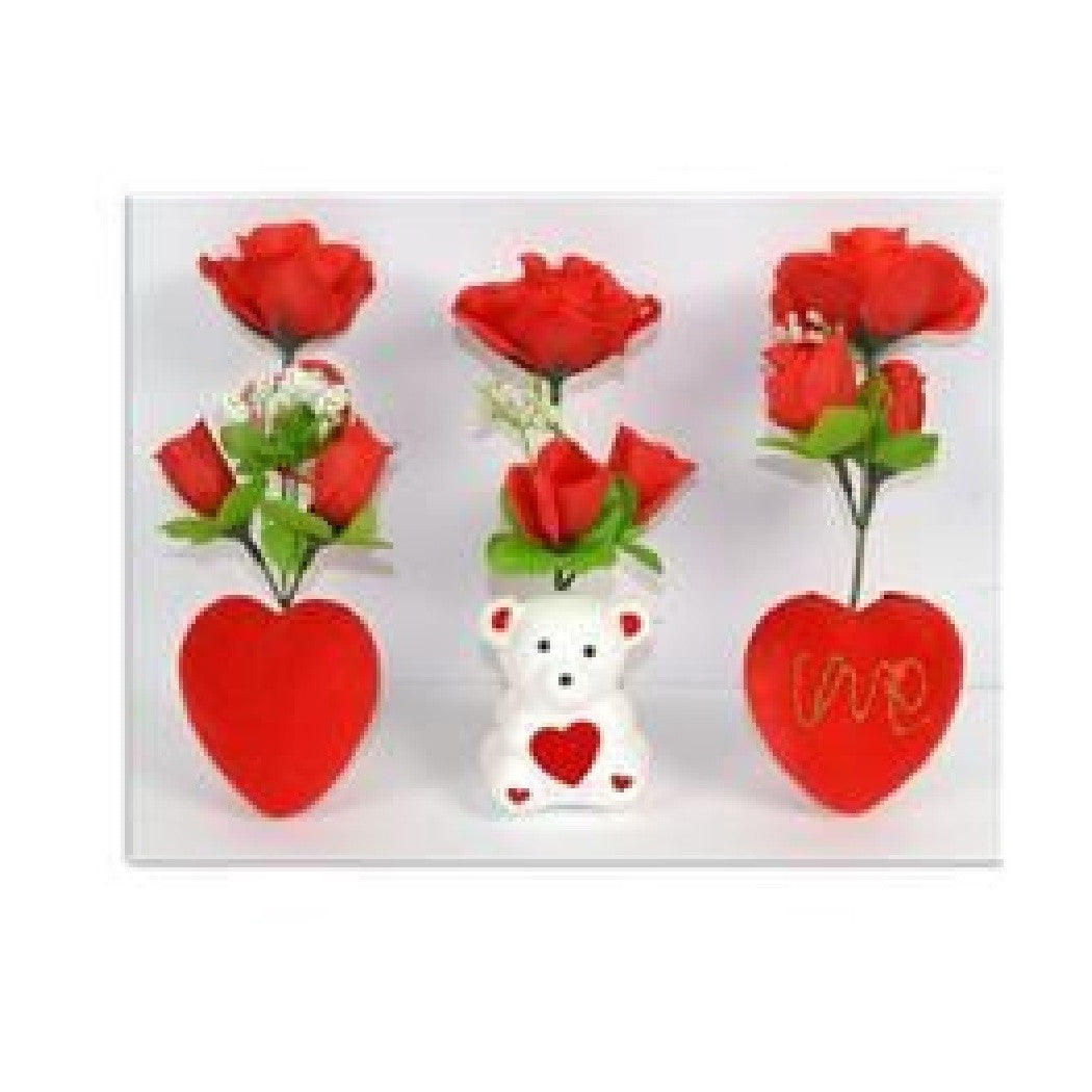 Rosa roja artificial con caja de regalo de oso corazón para el día de San Valentín 3 Mod Culo